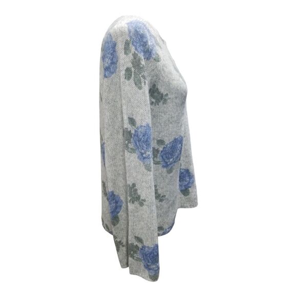 Lucky Brand Sweater Blue Rose Cotton Wool Blend Pullover Size Small - Picture 2 of 6